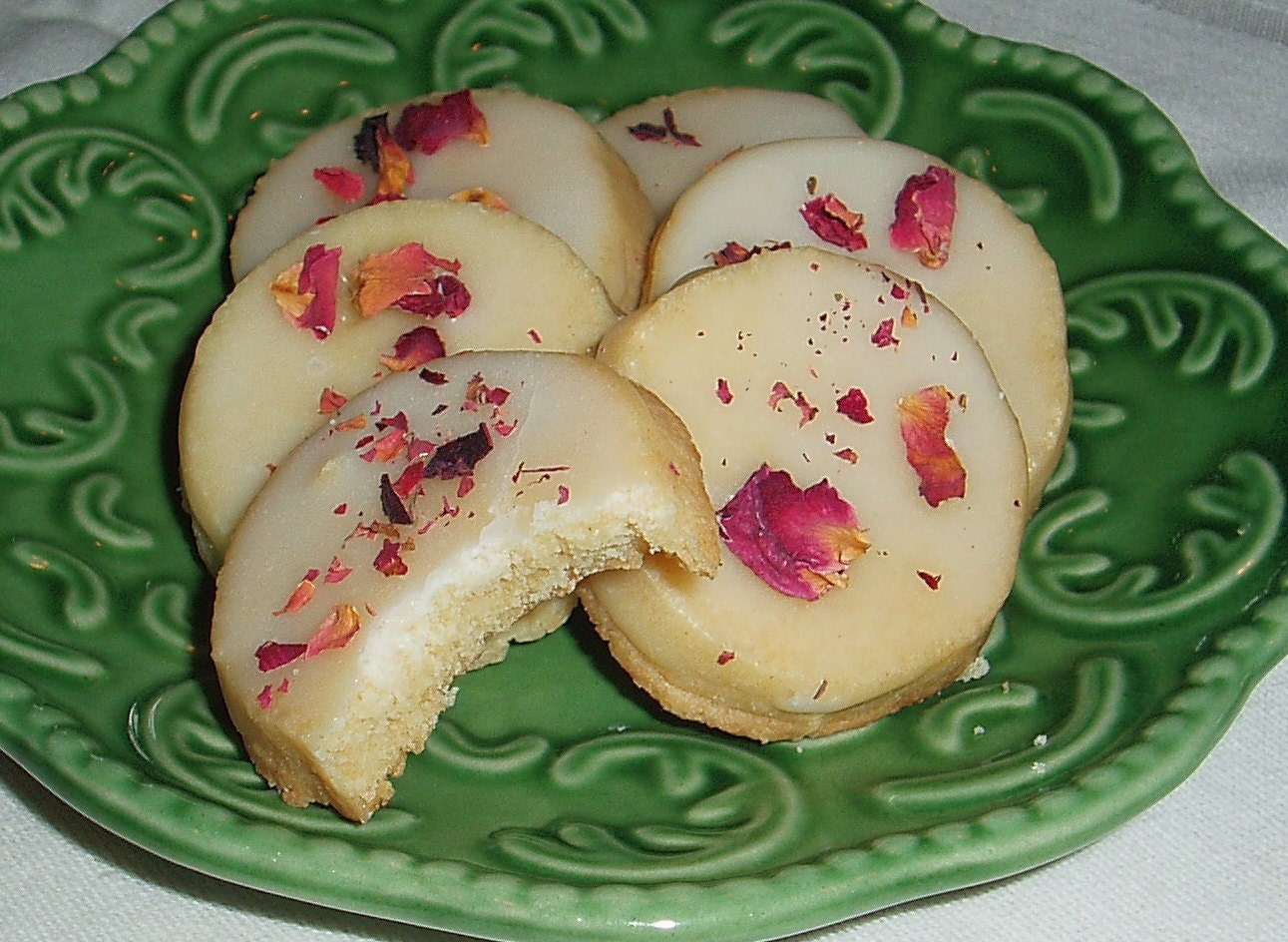 2 Dozen Rose Water Shortbread Cookies W/ Rose Water Glaze