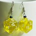 Yellow D20 Dangly earrings DnD