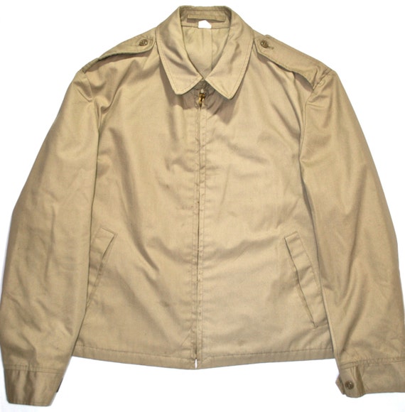 Tan Military Windbreaker Jacket Mens Size 40