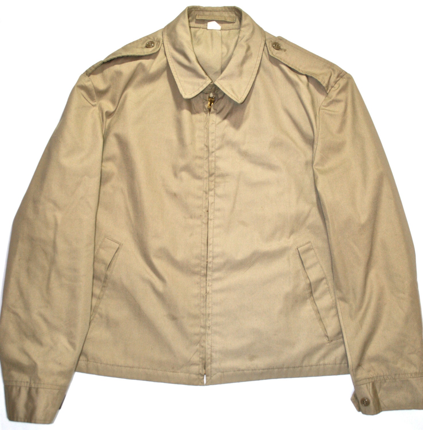 Vintage Tan Military Windbreaker Jacket Mens Size 40
