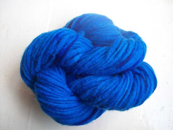 Hand painted virgin wool yarn 100g blue by SpinningStreak on Etsy