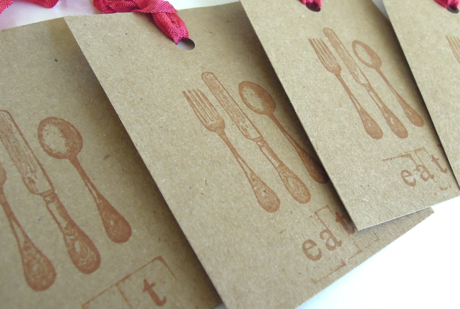Knife Fork and Spoon Gift Tags Set of 4 Tags from matdi123 on Etsy Studio