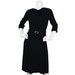 RESERVED 50's Vintage Leslie Fay Black Rhinestone Belt Cocktail Dress