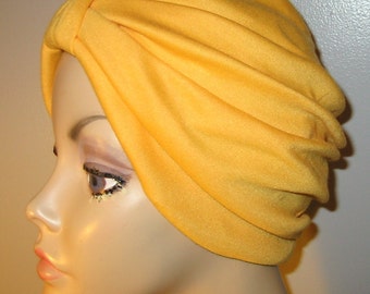 Goldenrod Knit Turban, Chemo Hat, Snood, Womens Hat