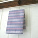 SALE Oxford stripe pocket square, handkerchief blue nautical red - eco vintage fabric