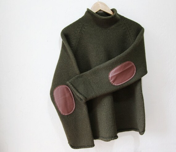 Leather Elbow Patch Sweater // Pure Wool
