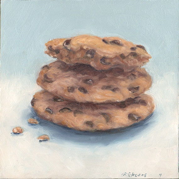 Chocolate Chip Cookies Original Ready To Hang Oil by artonthemenu