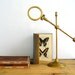 Antique Magnifying Glass on Adjustable Brass Stand / Industrial Home Decor