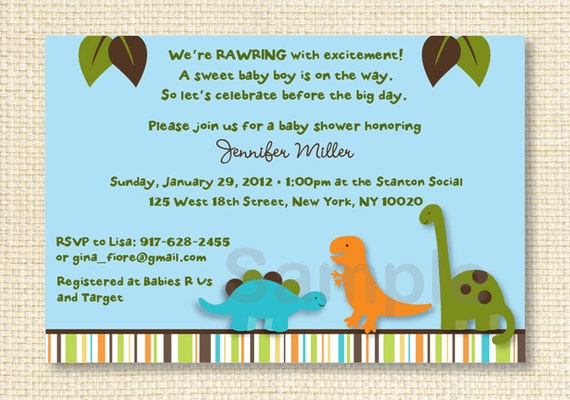 Free Printable Dinosaur Baby Shower Invitations 7