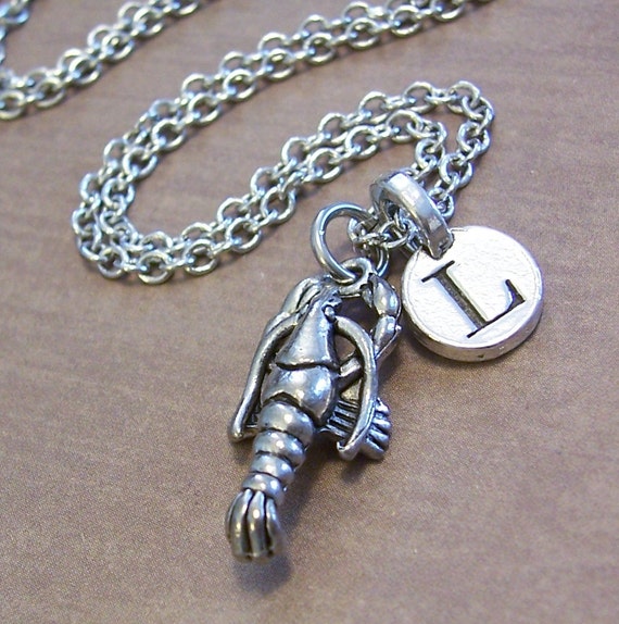 Lobster Charm Necklace Personalized Lobster by FiftyEighteen