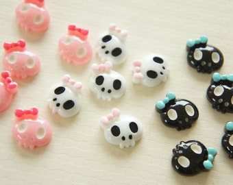 9 pcs Skull Face cabochon (16mm) IK119