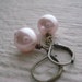Pink Pearls And Brass Earrings, Swarovski Pearls, Antiqued Brass