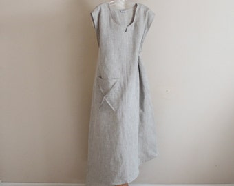 plus size calla lily asymmetrical linen dress