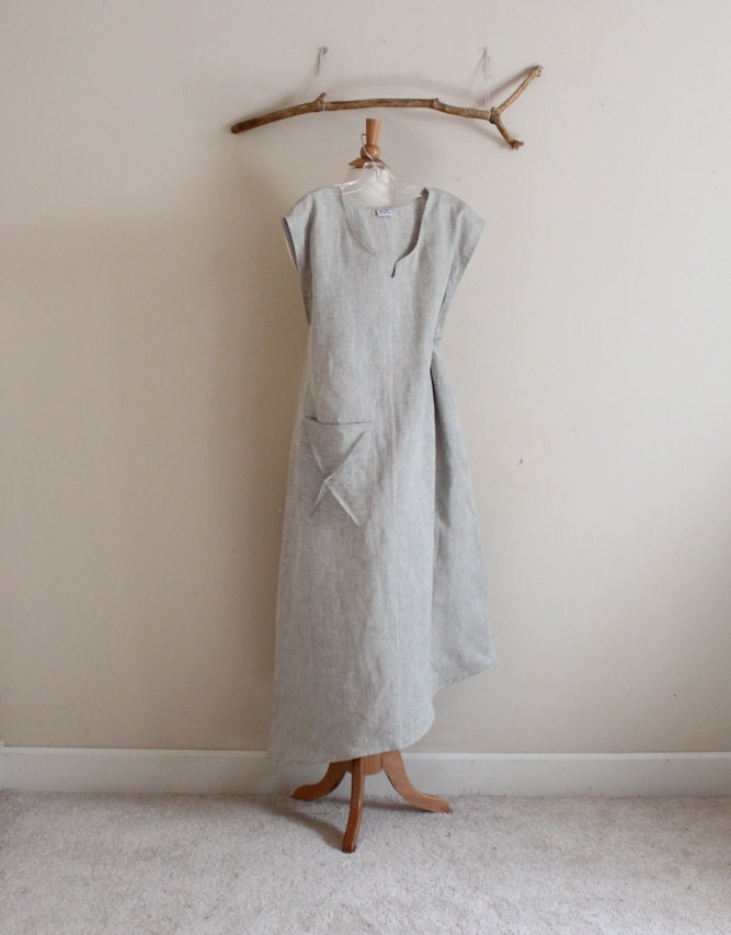 plus size calla lily asymmetrical linen dress