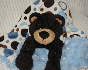 Security Blanket, baby blanket, luvi, lovie - black bear lovems