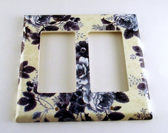 Double Rocker Light Switch Cover Wall Decor Switch Plate in Vintage Blue (293DR)