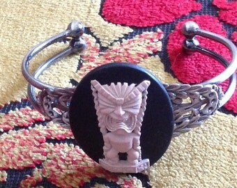 Tiki, Tiki cuff, Tiki bracelet, Tiki wedding, Tiki wedding, Luau, Tiki jewelry, Ocean, Beach, Tropical wedding