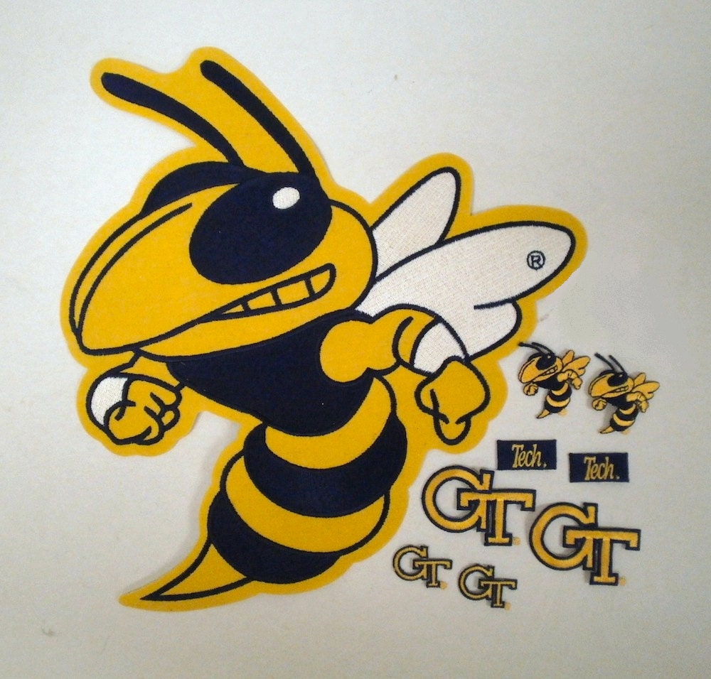 Georgia Tech Buzz Yellow Jacket IRON-ON PATCH Bundle