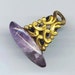 Vintage Brass Filligree Ring . Amethyst . Marquise Cabochon . Deep Purple . February Lavender - Amethyst Dreams by enchantedbeas on Etsy
