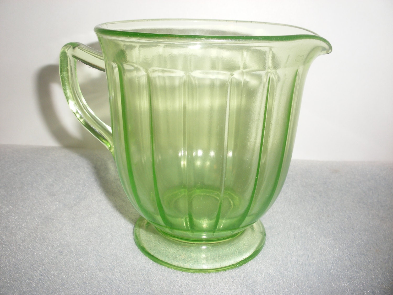 Vintage Green Depression Glass Creamer T-173 By Jewelcard On Etsy