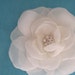 Bridal Hair Flower, Ivory Organza Rose Hair Clip B091, budget bridal hair accessory