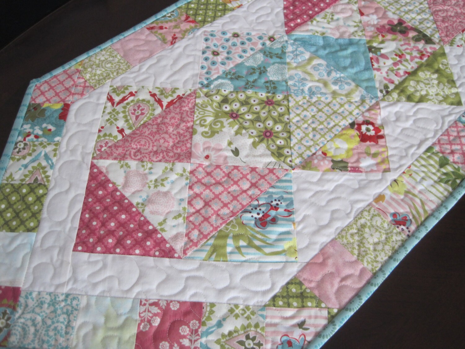 Spring quilted table runner