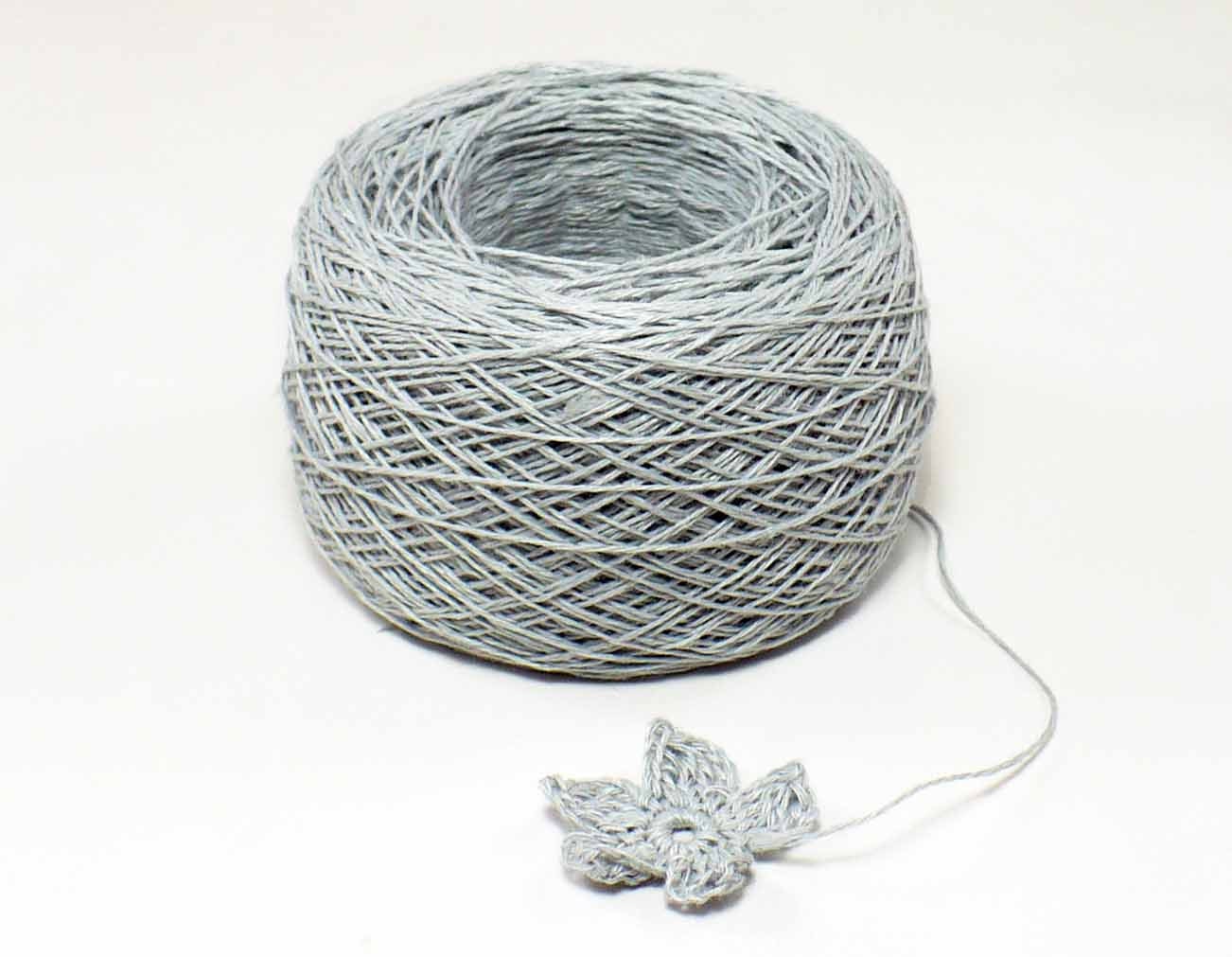 Crochet Thread 3 Ply Linen Thread Silver Gray Linen Yarn