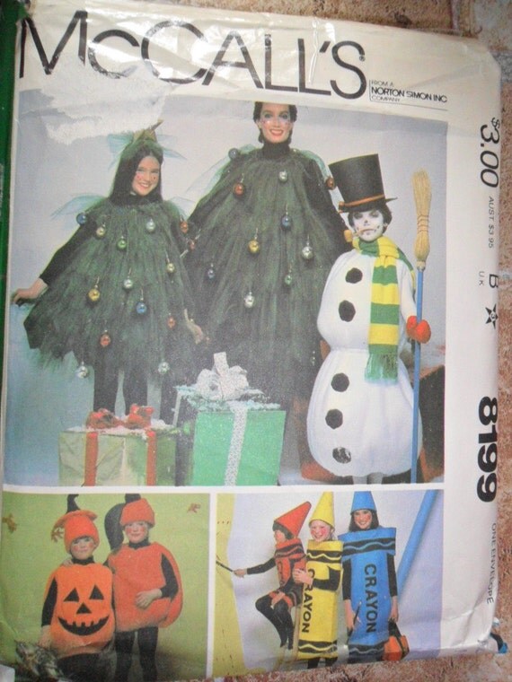 mccall s costume pattern 8199 crayon christmas tree mccall s costume pattern 8199 crayon christmas tree