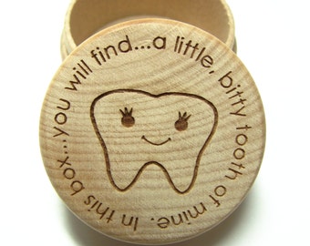 Wooden Tooth Fairy Box with fitted lid