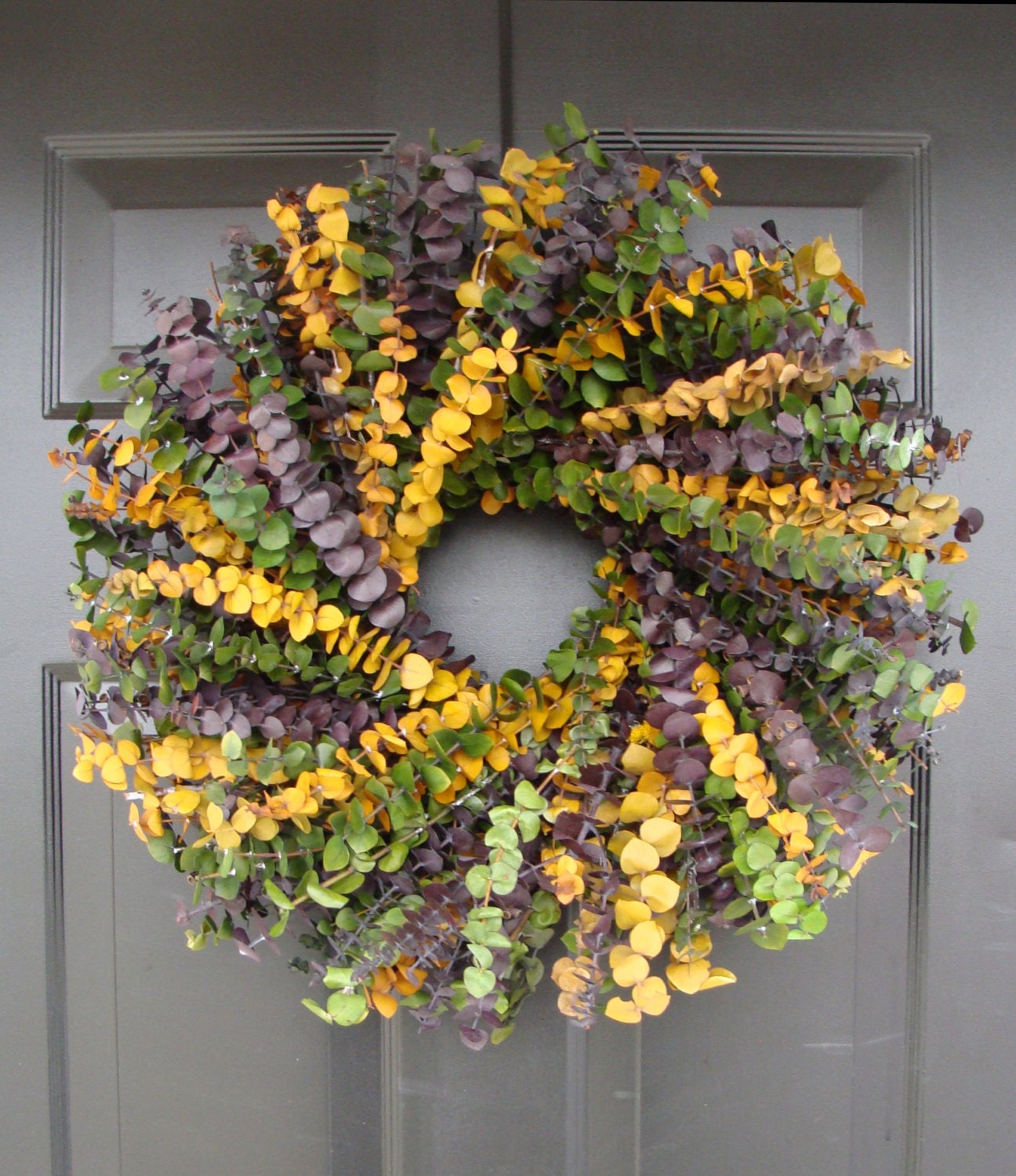 Eucalyptus Wreath-Custom Preserved 16 Inch Wreath- Spring Wreath- Preserved Dried Floral Wreath- Choose your Color Combination