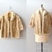 1950s fur cape / 50s fur stole / blonde mink capelet