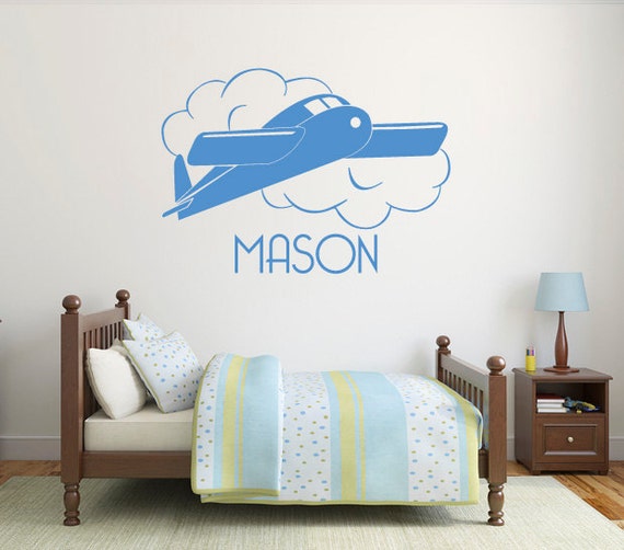 Airplane Wall Sticker Personalized Name