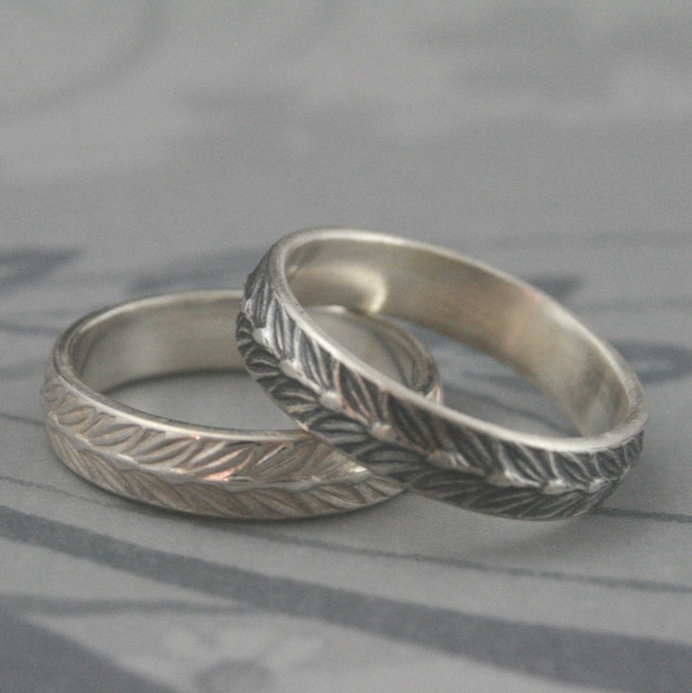 Leaf Pattern Mens Ring | sterling silver laurel leaf bandsolid silver wedding Leaf Pattern Mens Ring | sterling silver laurel leaf bandsolid silver wedding