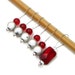 Beaded Stitch Markers Set, Knitting. Snag Free, Ruby Red, Silver, Gift for Knitter, DIY Crafts, TJBdesigns