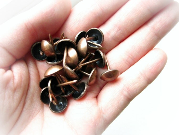 Round Copper Upholstery Tacks with 7/16 Dome by