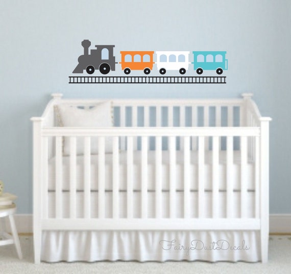 Train wall decal Nursery Wall Decals Train vinyl wall