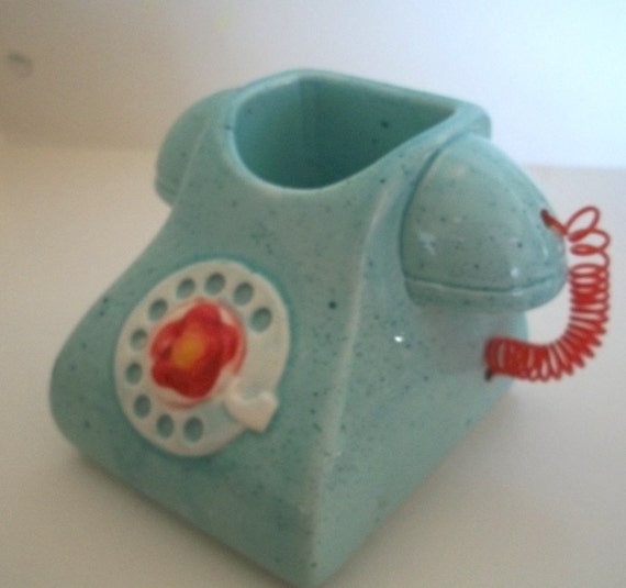 Vintage Telephone Planter 1950s