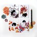 Flower Set 1 - Collection of 4 Art Postcards - Colorful floral Girl Drawings