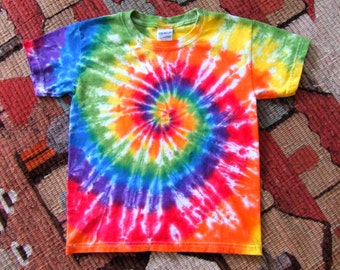 Youth Rainbow Swirl Tie Dye T-shirt - Made To Order - XS, S, M, L