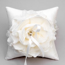 flower pillow  ring ring  ivory  ring pillow  bridal pillow ideas bearer Laurel Wedding wedding