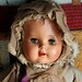 life wasn't easy for this SCHILLING talking doll... antique doll... collectibles... toy... Home Decor...T5 L