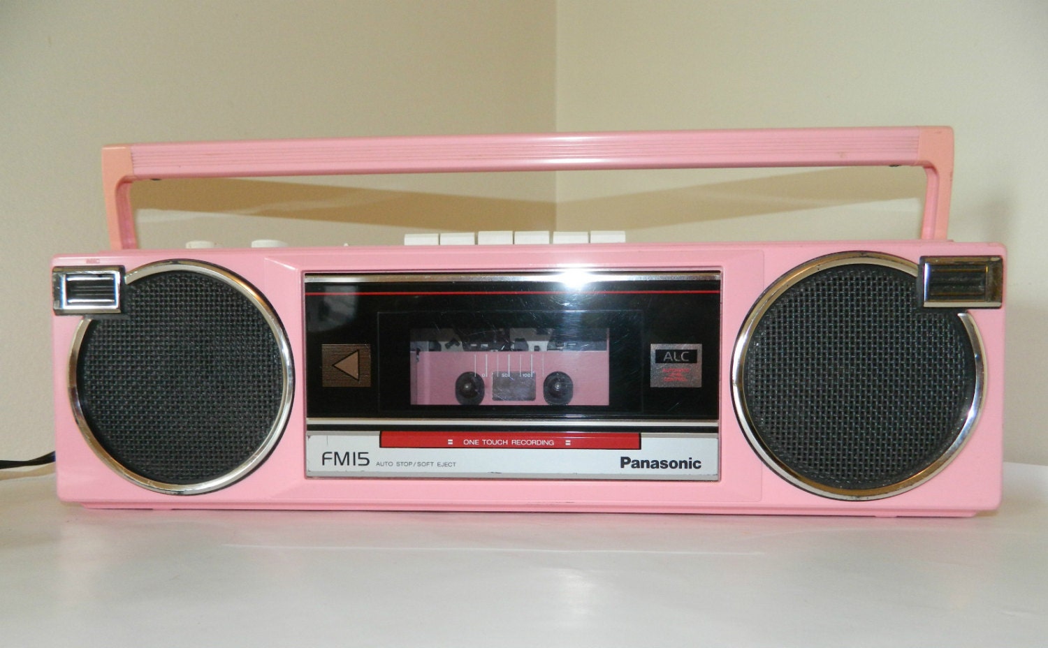 Vintage 1980's Panasonic Pink Boom Box Radio Stereo