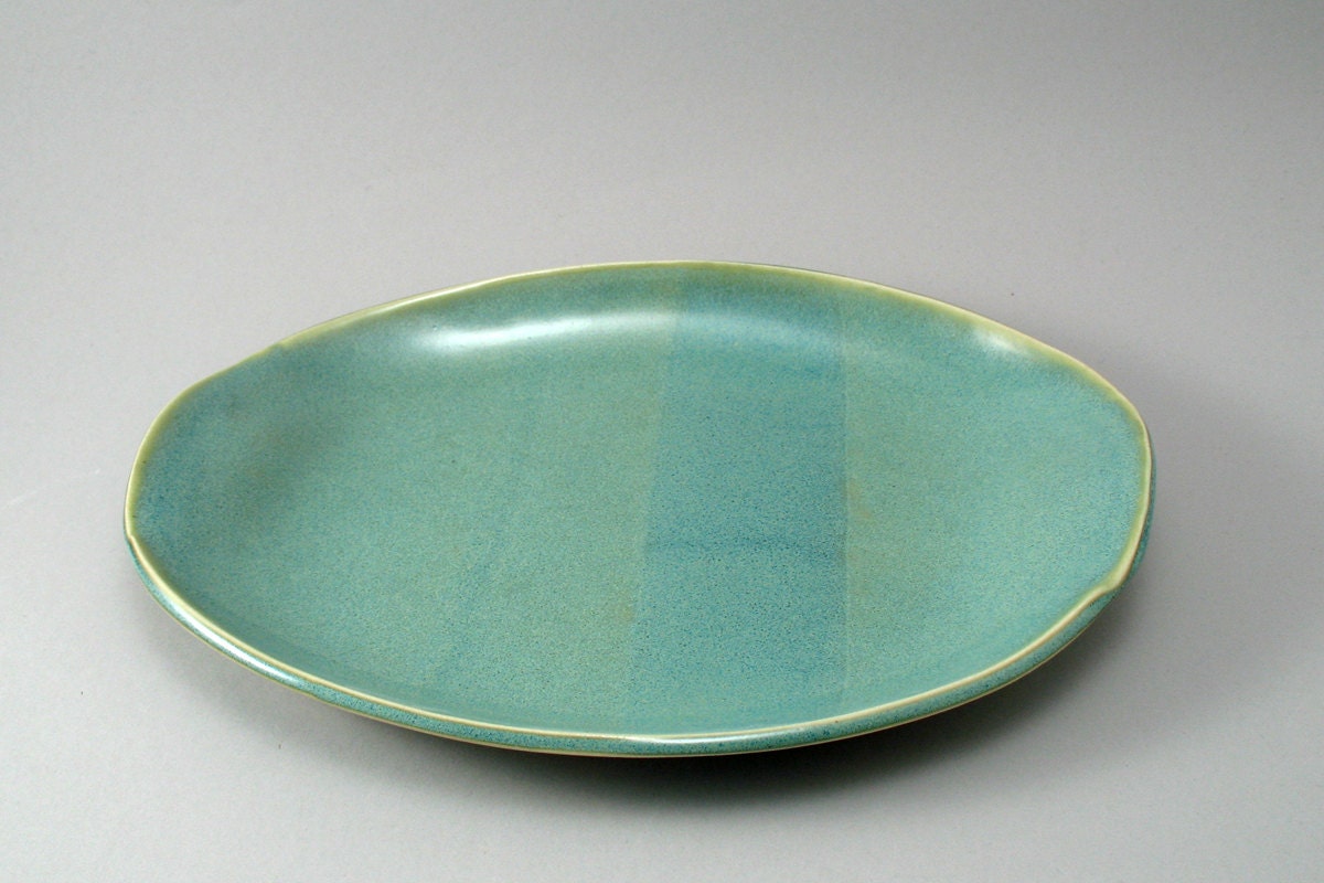 Oval Ceramic Serving PlatterPottery PlateStoneware