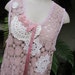 vintage crochet tunic, Vintage Kitty..mushroomy rose, grungy dyed, vintage doilies.. lace, ooak.. XL 2XL PLUS