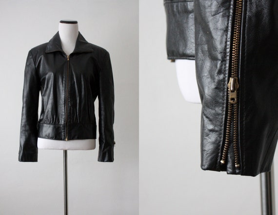 vintage leather motorcycle jacket by 1919vintage on Etsy