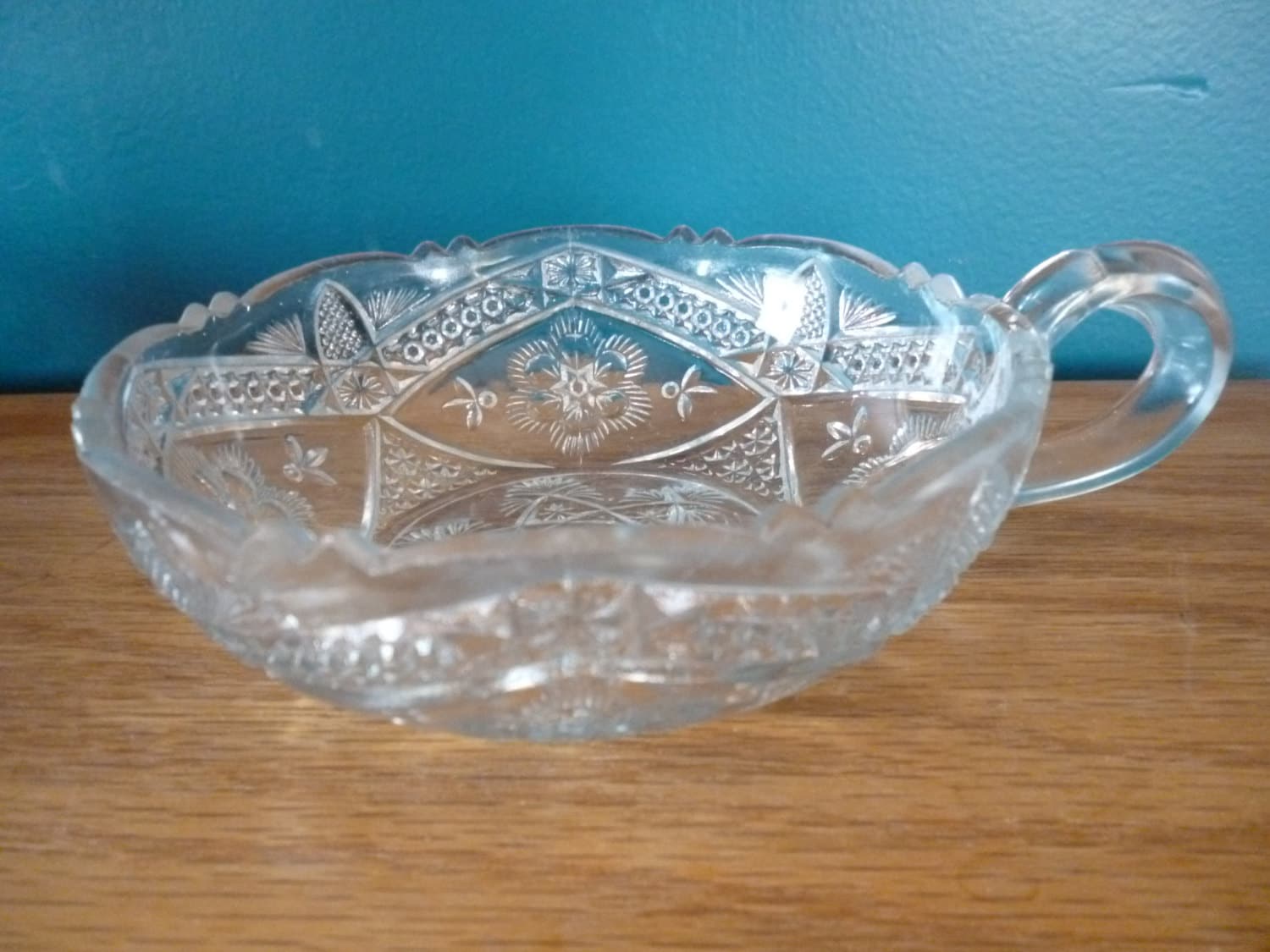 SALE Vintage Pressed Glass Candy Dish With Handle