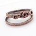 Copper love knot ring set, Copper stacking ring set, hammered copper stackable ring, copper ring