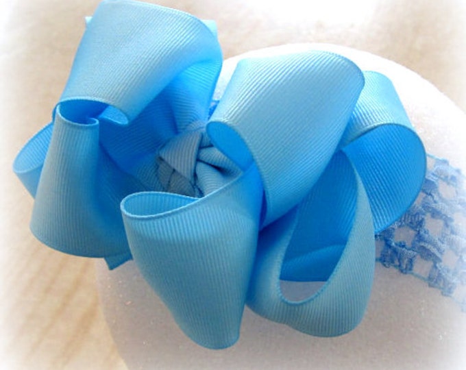 Boutique Hair Bows, Hairbows, Baby Blue Bow, Girls hair Bows, Large Hairbow, Big hair Bows, Boutique Hairbows, Boutique Hair Bow, Baby Bows