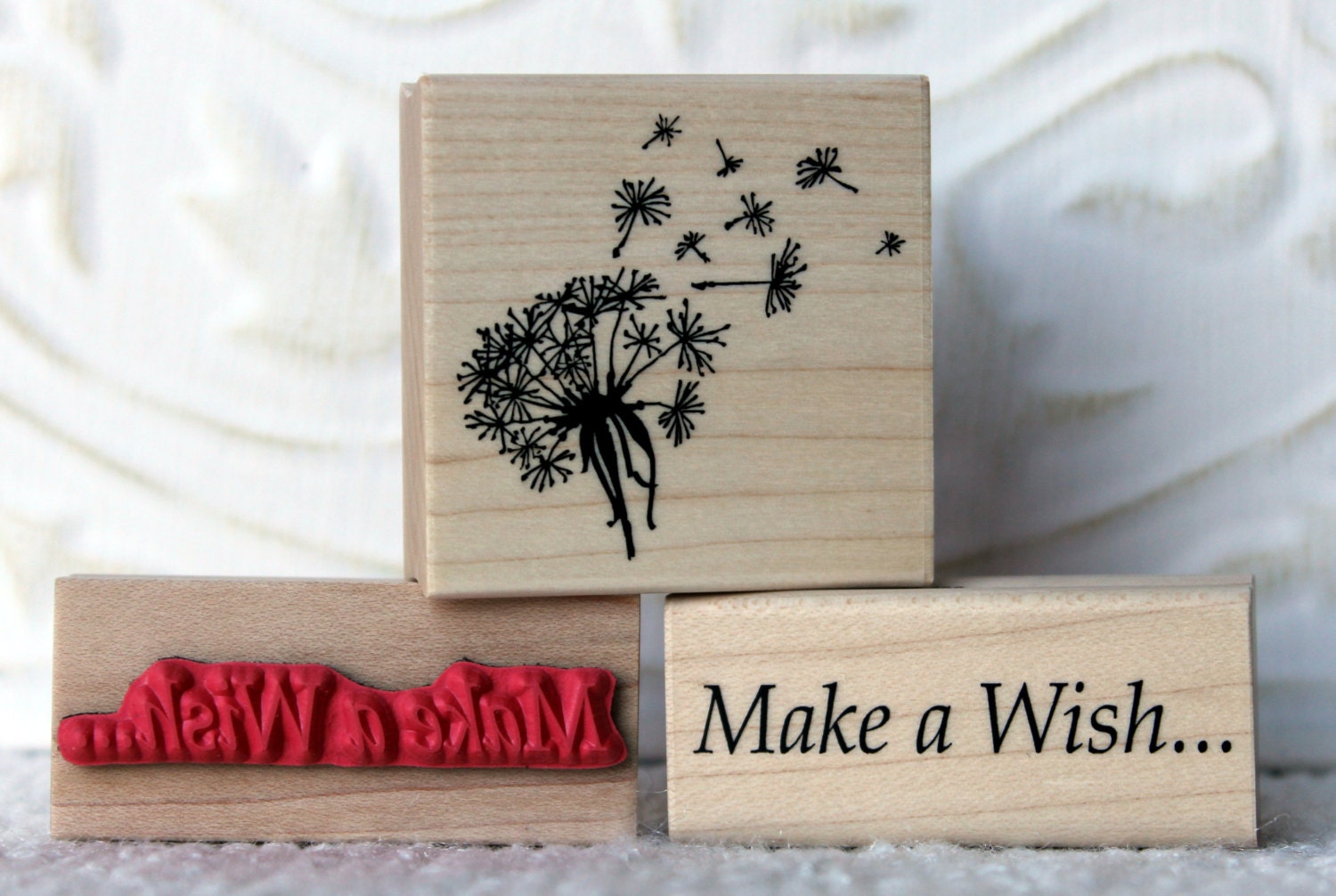 Make a Wish text rubber stamp from oldislandstamps