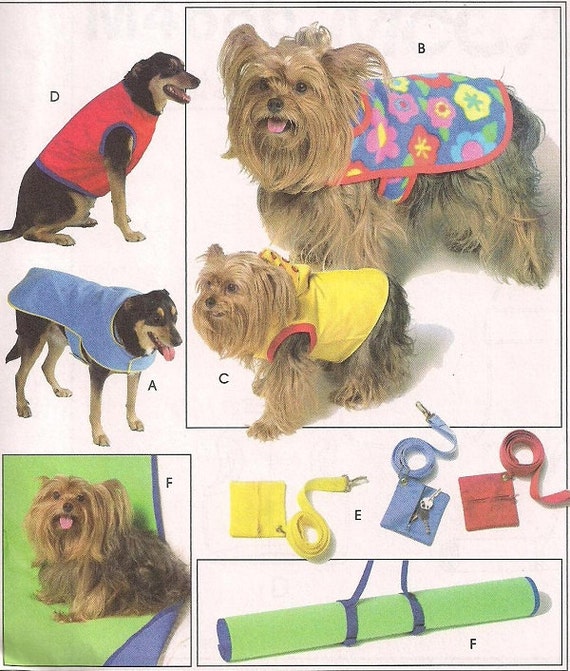 McCalls 4686 Dog pet coat vest leash with pouch and